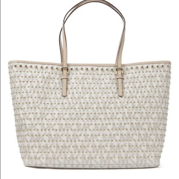 limited edition MICHAEL Kors Jet Set Studded Medium Travel tote - Picture 3 of 9